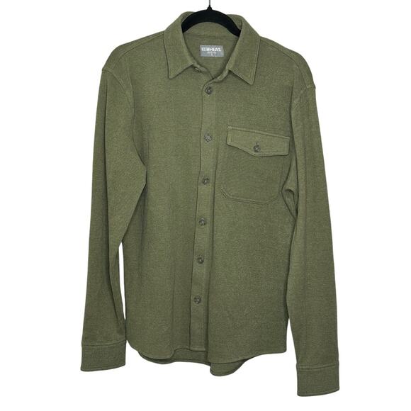 32 Degrees Heat Green Button-Up Shirt Long Sleeve Casual Winter Workwear S - Picture 1 of 9